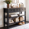 43" Farmhouse Entryway Table with 3 Drawers 2 Shelves