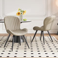 Dining Chairs Set of 2 Modern Fabric Dining Room Chairs Upholstered Dining Chairs with Thick Cushions Metal Legs