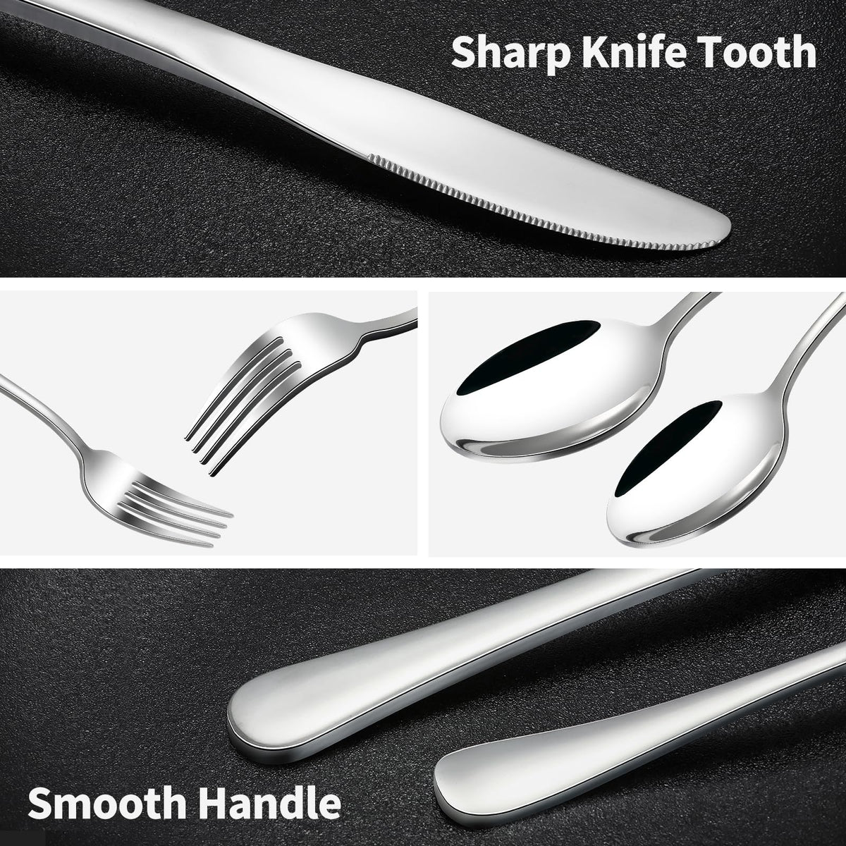 40-Piece Silverware Set, Stainless Steel Flatware Cutlery Set Service for 8, Utensils Include Knife Fork Spoon