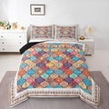 Exotic Style Comforter Set Queen Boho Damask Flower Bedding Set for Women Exotic Tribal Colorful Bohemian Down