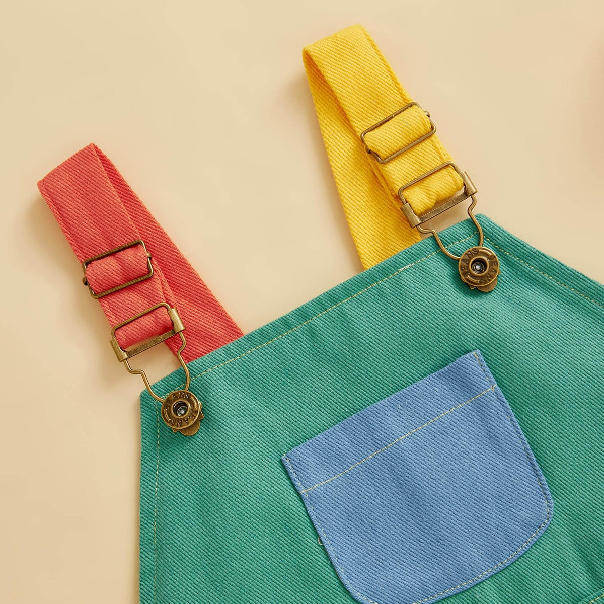 Toddler Boy Girl Romper Overall Shorts Contrast Color Suspender Romper Adjustble Shoulder Strap Newborn Baby Clothes