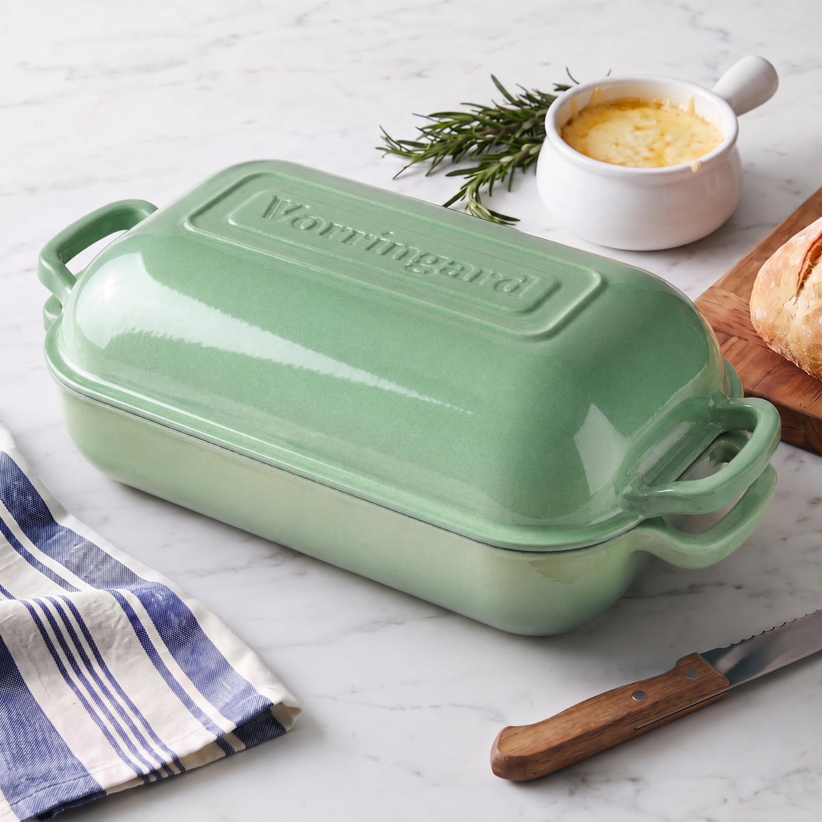 Large Cast Iron Dutch Oven Dome Pot with Lid, Enameled Bread Oven, Bread Pan made Sourdough Bread Baking, 6QT