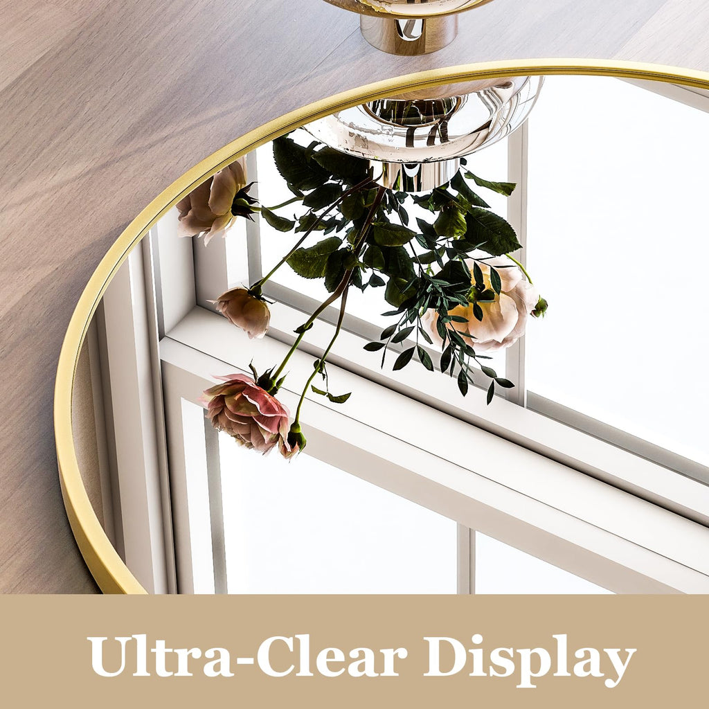 Arched Wall Mirror 30"x40" Gold Arch Bathroom Vanity Mirror