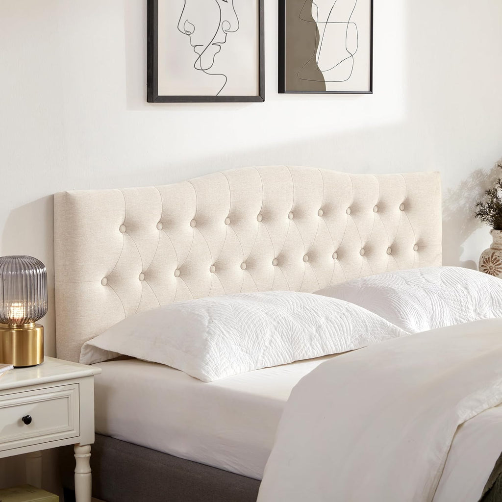 Tufted Upholstered Headboard King, Sturdy and Durable Solid Wood Bed headboard