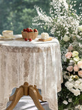 Lace Tablecloth ExquisiteEmbroidery Floral, Round Tablecloth