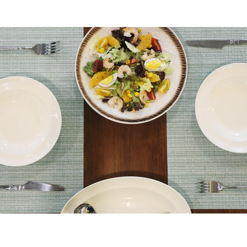 Placemats Set of 6 Washable Woven Vinyl Placemats for Dining Table Heat Resistant Non-Slip Stain Resistant Table Mats