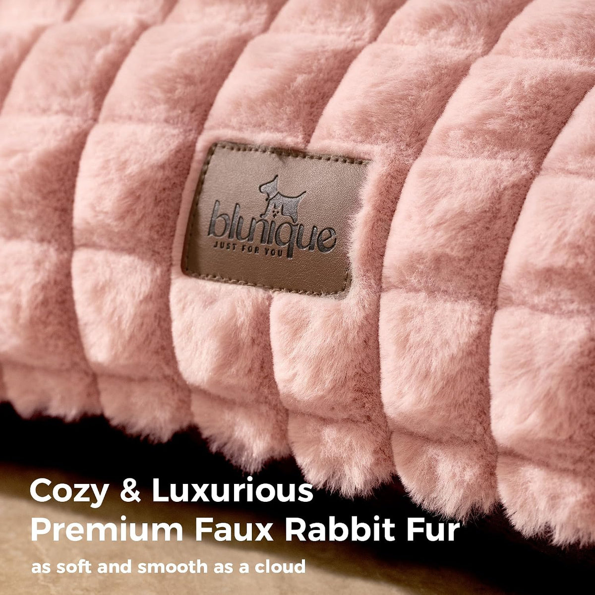 Cat Couch Bed with Fluffy Faux Rabbit Fur for Indoor Cats