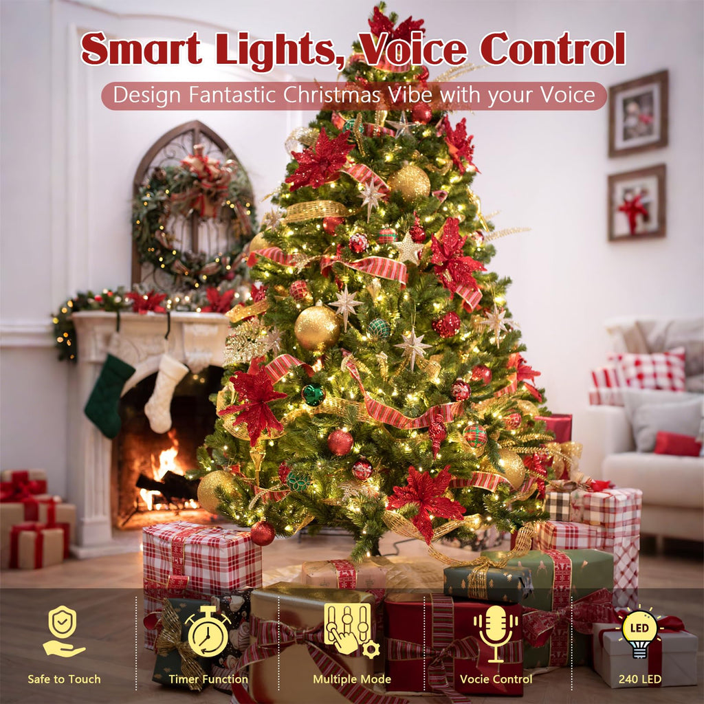 88FT Christmas String Lights Voice Controlled Remote, Warm White