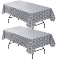Vinyl Tablecloth with Flannel Backing 2 Pcs 60x84 in Moroccan Grey