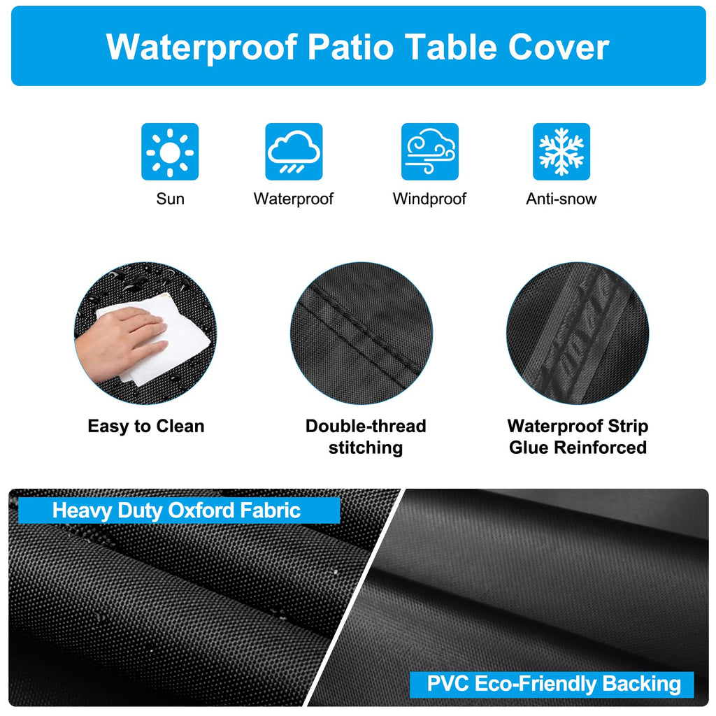 Rectangular Coffee Table Cover 100% Waterproof, 46x26x13 inch Outdoor Table Cover, Patio Furniture Cover for Dinning