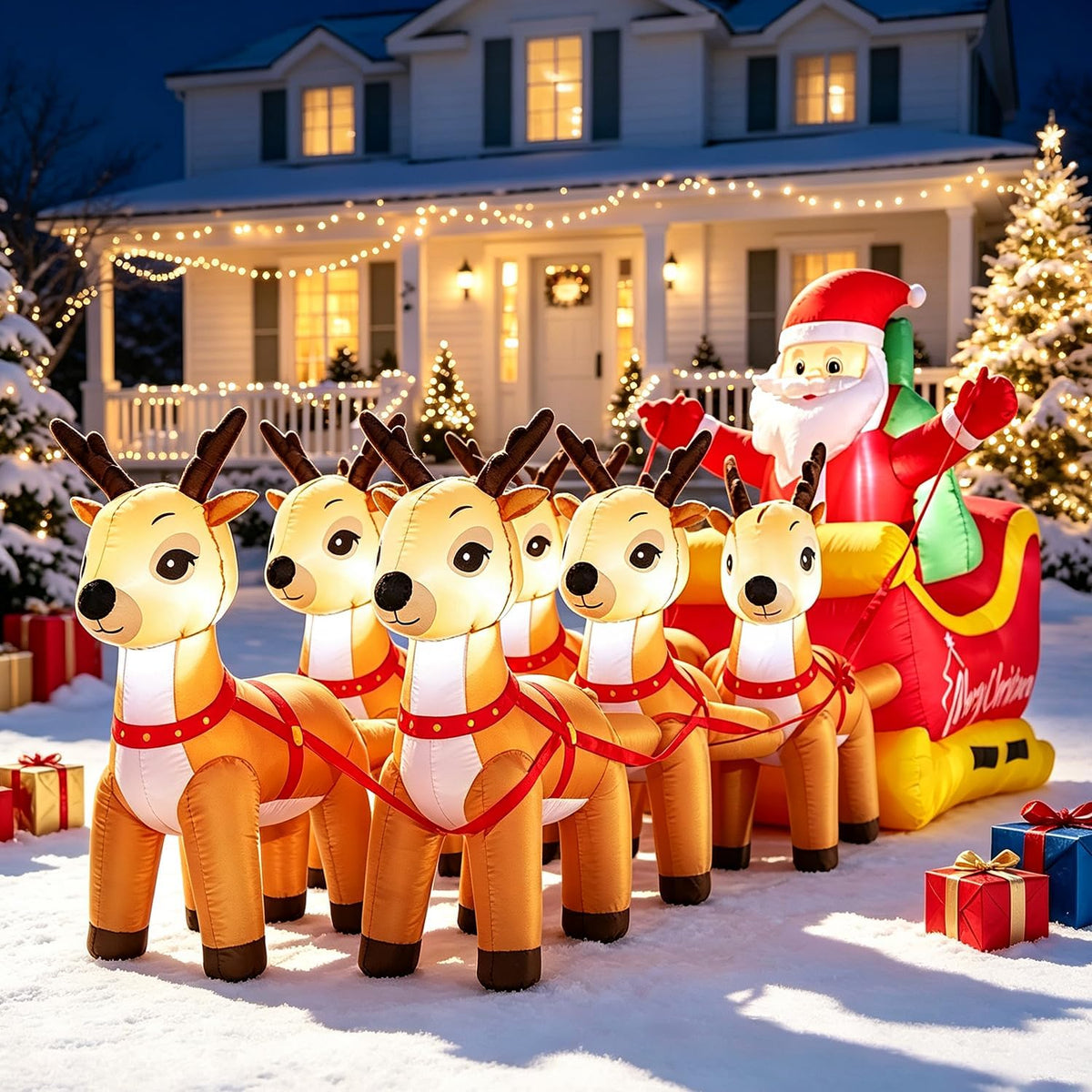 13.6 FT Christmas Inflatable Outdoor Santa Claus