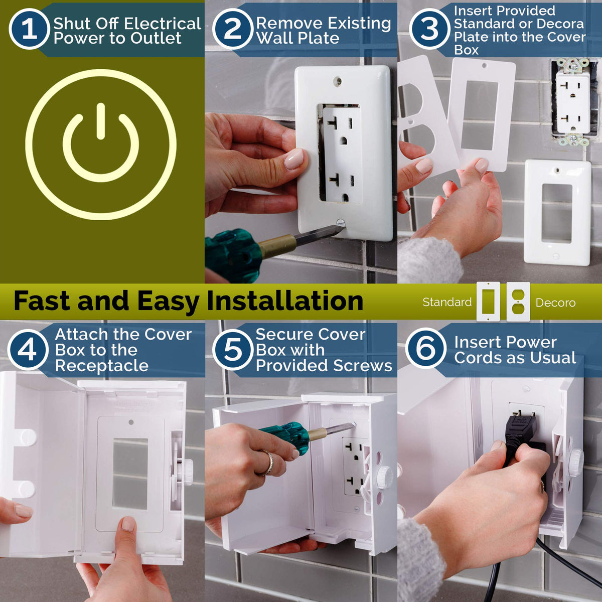 Outlet Cover BOX Baby Proofing (2 Pack) Patented Dual-Lock for Much Better Toddler Proofing, Easier Operation, Simple
