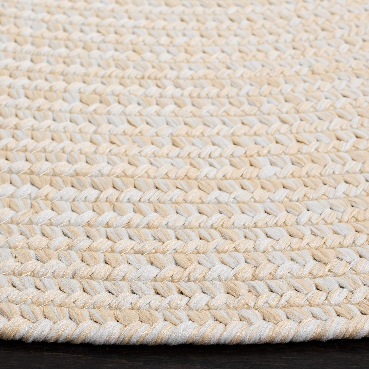 Braided Indoor/Outdoor Washable Oval Rug, Ivory BRD315B