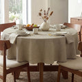 Round Tablecloth Waffle Textured Waterproof Table Cloth Stain Resistant Wrinkle Free Washable Decorative Table Cover