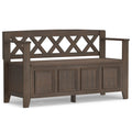Amherst 48" Wide Solid Wood Storage Bench in Farmhouse Brown
