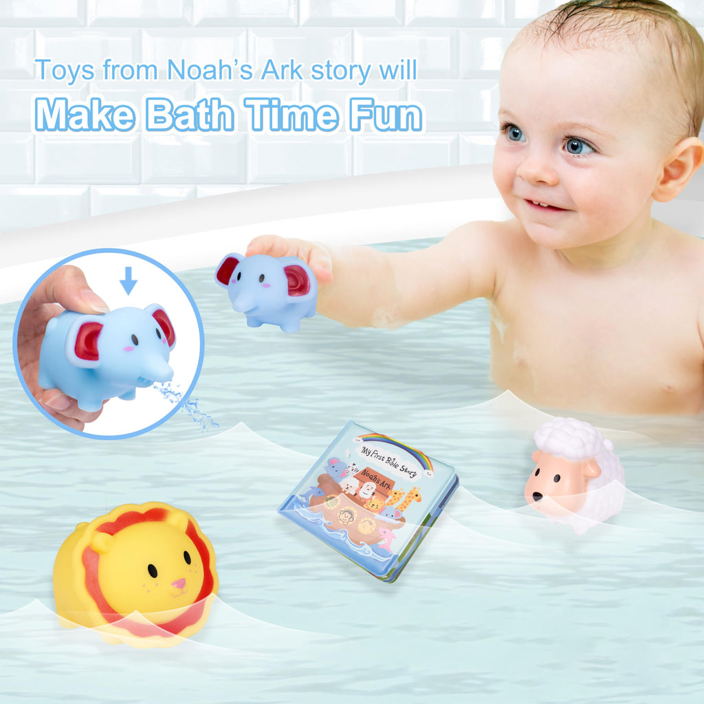 My First Noahs Ark 7 pcs Baptism Gift Set, Dedication, Christening and Baptism Gifts for Boys and Newborn Baby