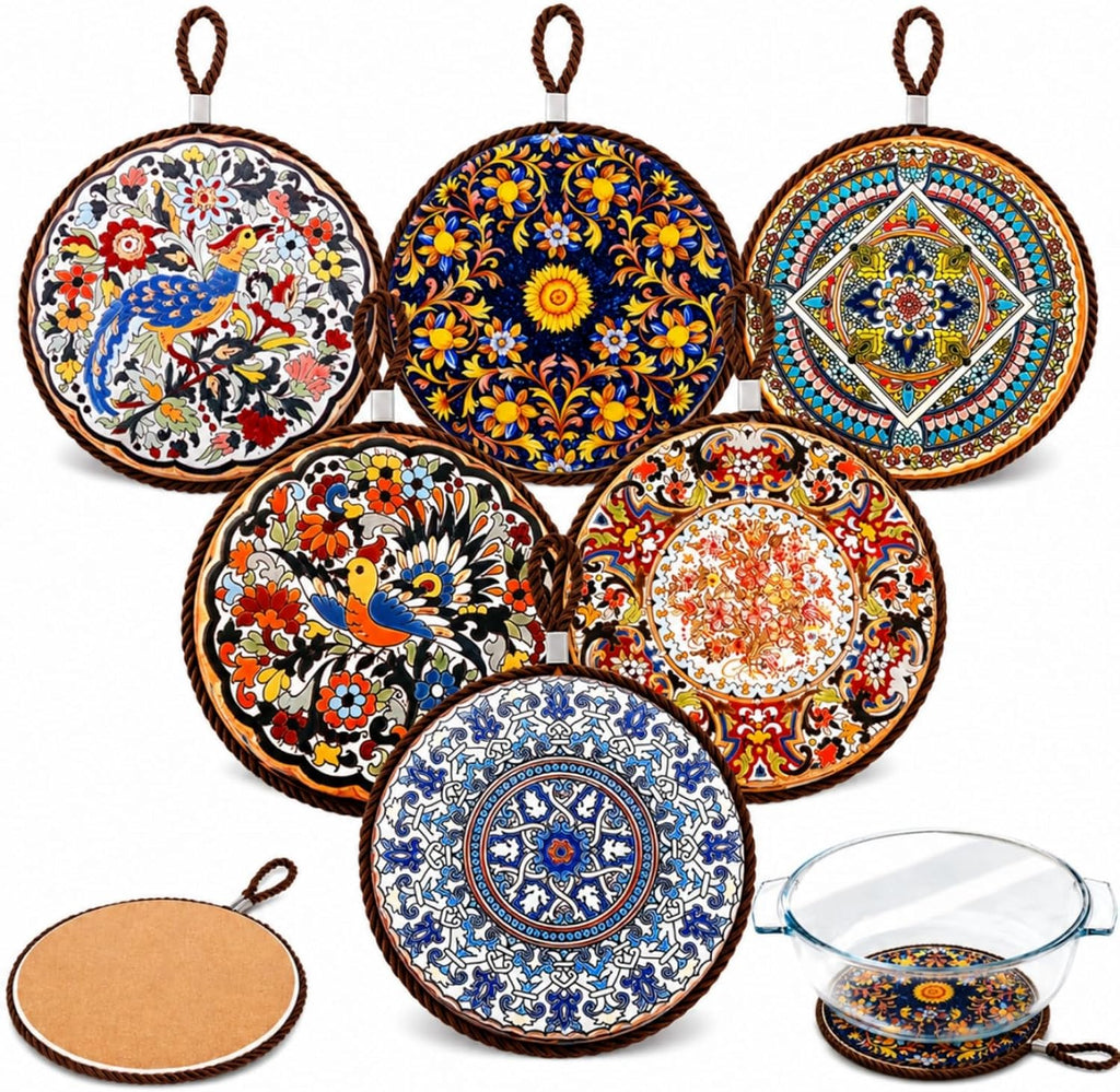 6.7" Trivets for Hot Dishes, Pots and Pans, Heat Resistant - Set of 6