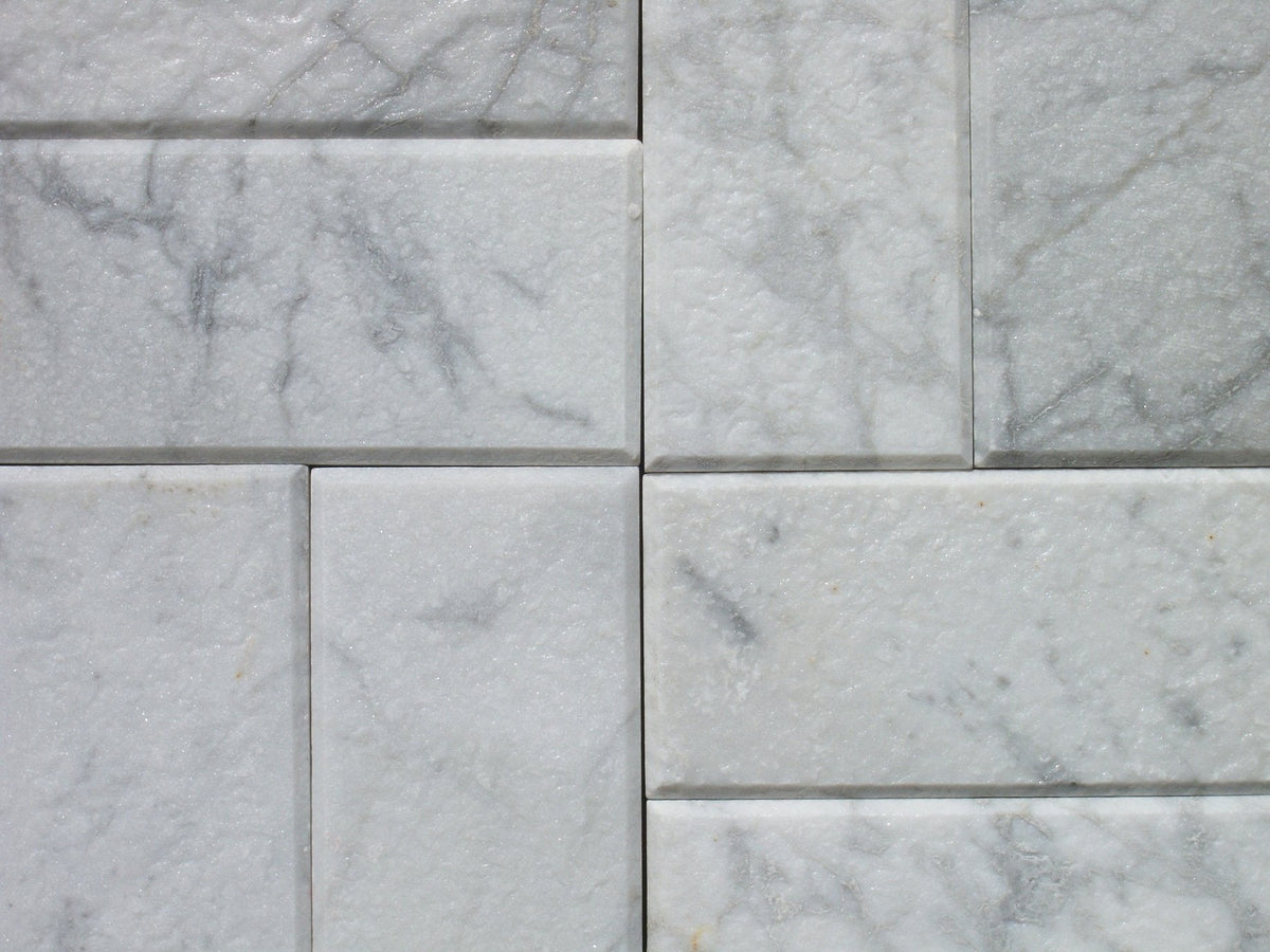 Carrara White Italian Carrera Marble Subway Tile 3 x 6 Tumbled