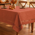 Burnt Orange Fall Rectangle Tablecloth with Cutouts 52x70 Inch