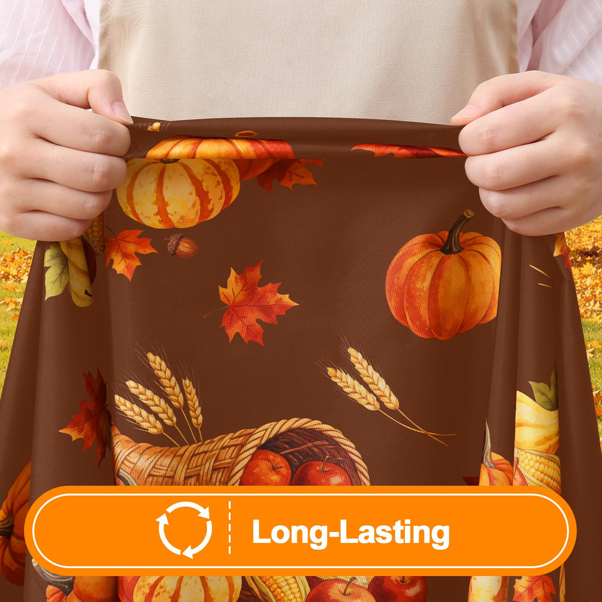 2 Pack Fall Rectangle Table Cloth 6 Foot, Waterproof Elastic Fitted Tablecloths, Windproof Washable Polyester Table
