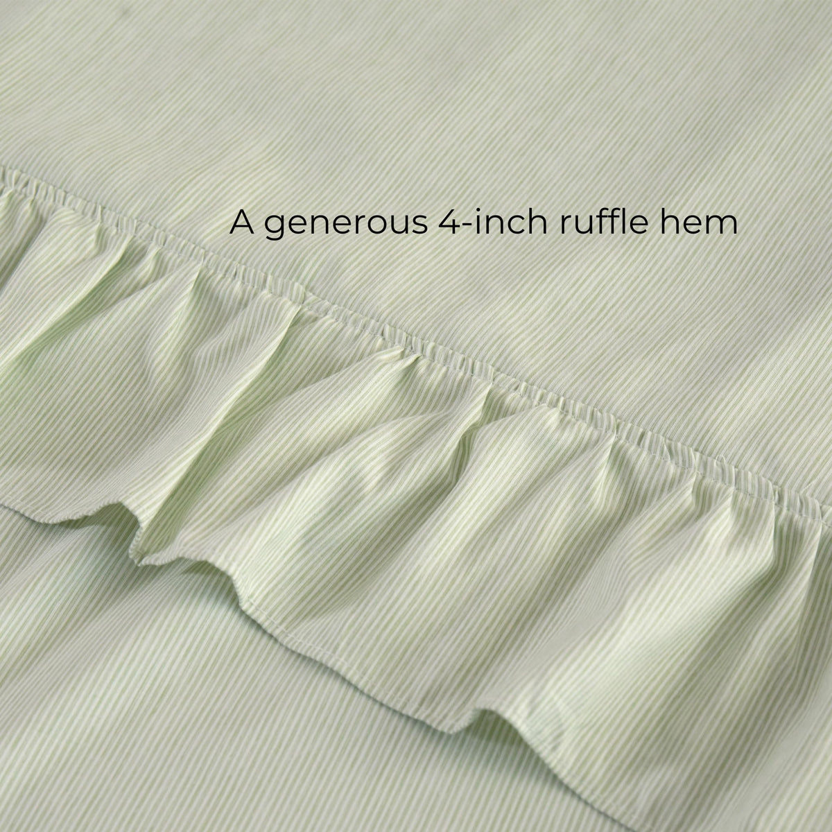 Classic Pinstripe Ruffle Sheet Set (Green)