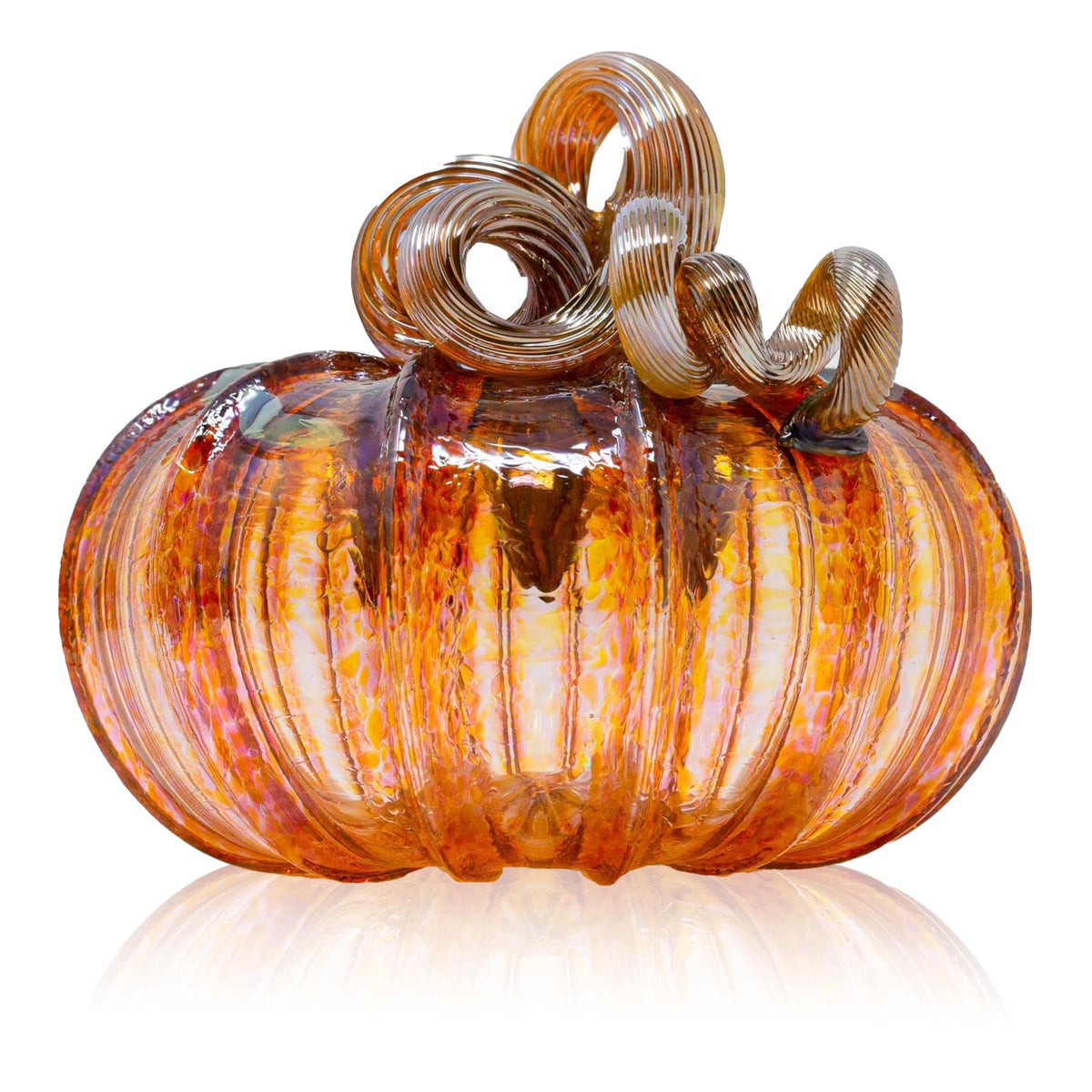 Handmade Glass Pumpkins | Handmade Table Top Home Decor (Squat, Harvest)