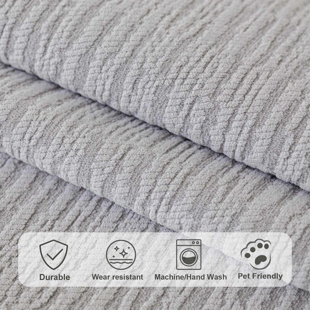 Soft Waterproof Chenille Cover Washable, Non Slip Sectional Sofa Covers for 3 Cushion Couch Sofa L Sharped Sofa