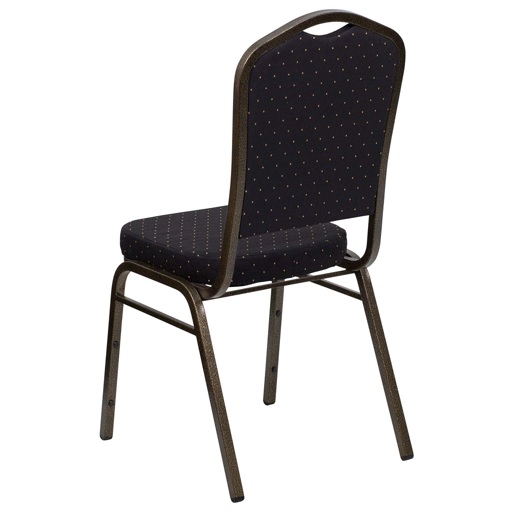 Hercules Crown Back Stackable Banquet Chair, Black, 4-Pack