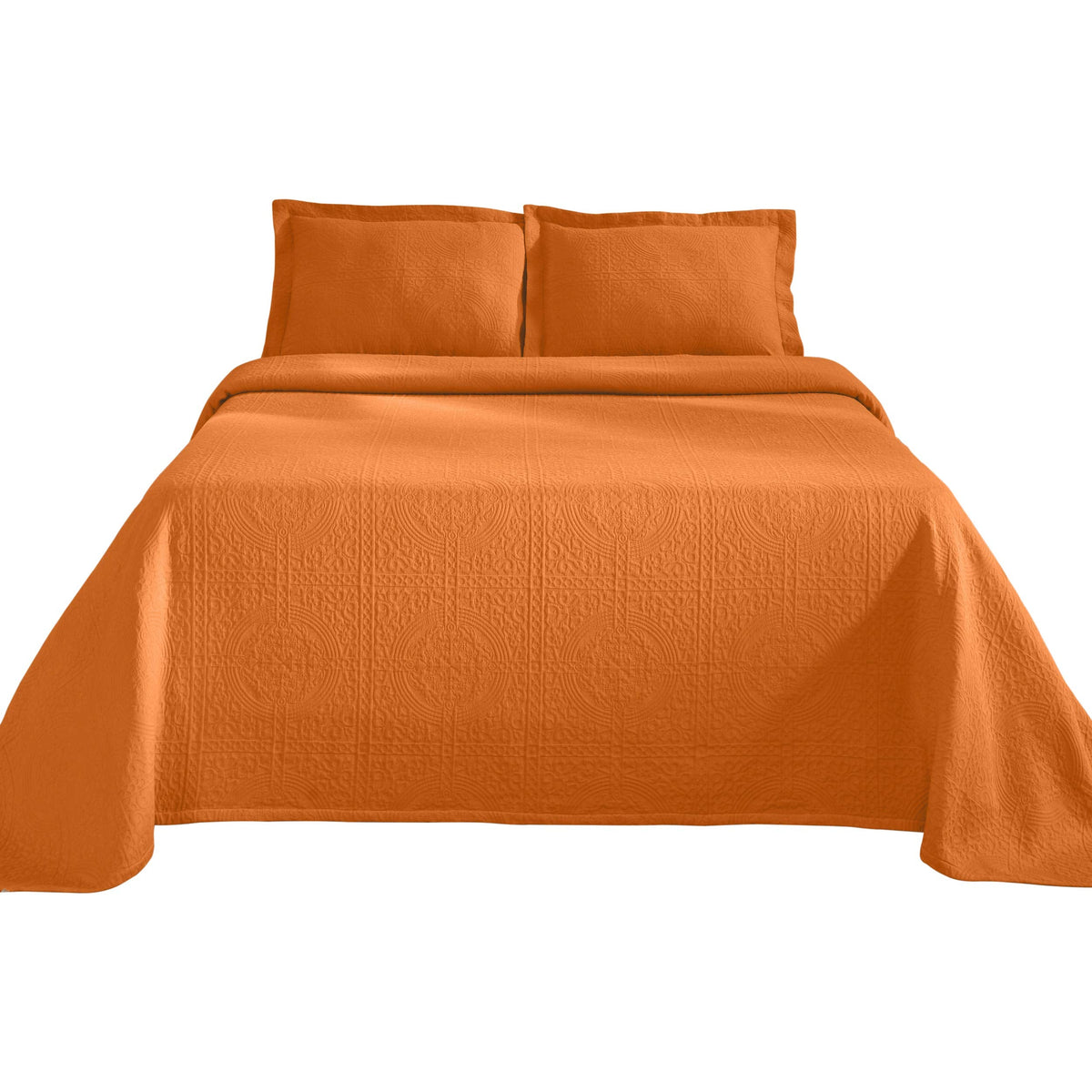 Cotton Bedspread, Jacquard Woven Matelasse Bedding, Full, Mandarin