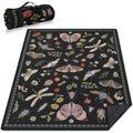 Insect Picnic Blankets Waterproof Foldable, 60′′X80′′ Packable Picnic Mat Boho Outdoor Blanket for Grass, Large Beach