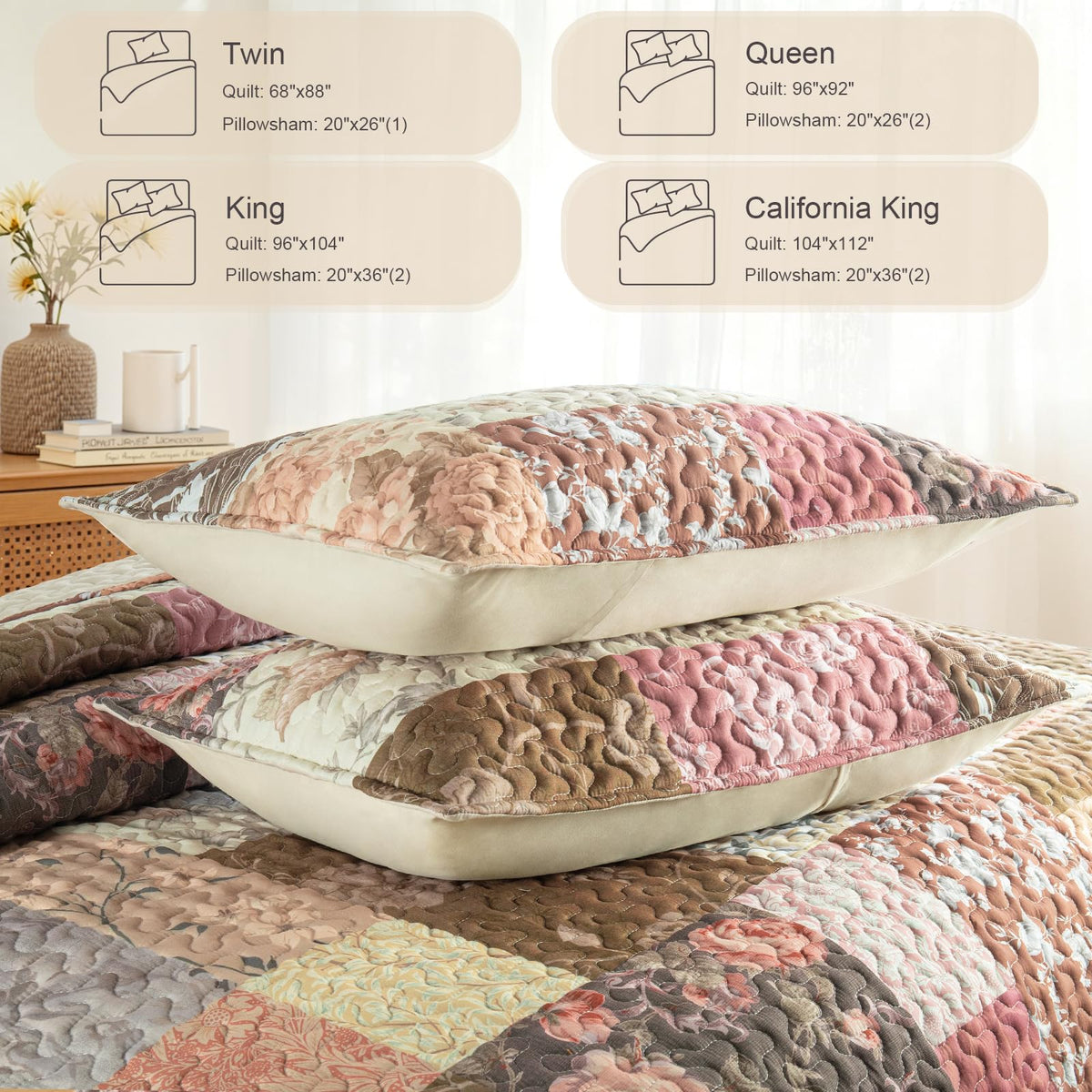 Quilt Set, Extra Soft Floral Bedspreads