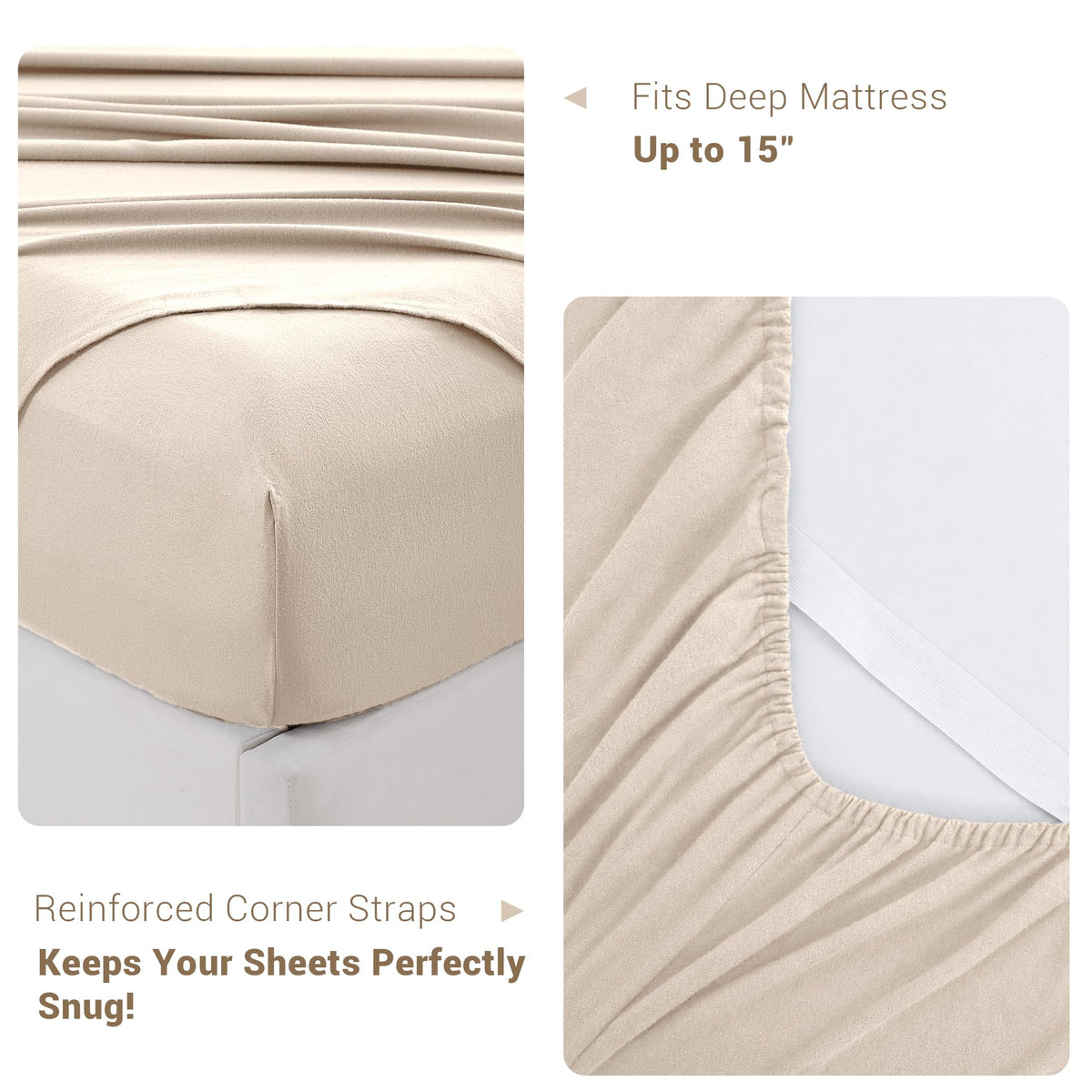 Cotton Flannel Sheets, Sand