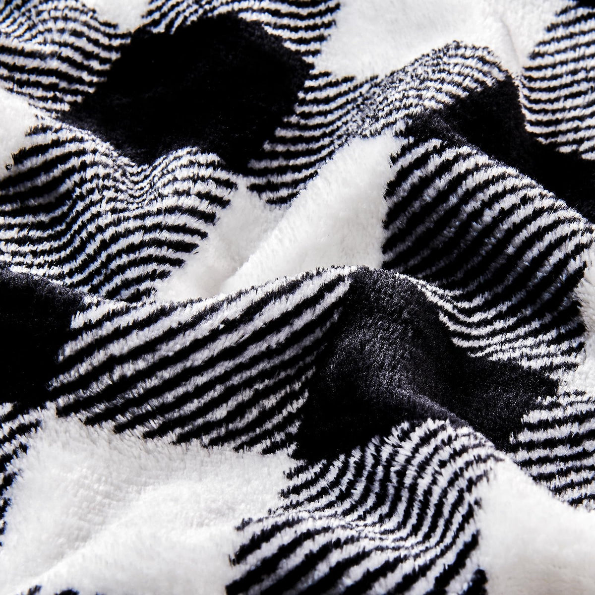 Plaid Flannel Sheet Set, Black and White, 3 Pieces