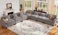 152" Oversized Modular Sectional Sofa with Corner, Comfy V-Shaped Cloud Couch, 7-Seater Chenille Deep Seat Modern