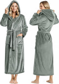 Premium Plush Fleece Robes for Women with Hood Fluffy Soft Long Bathrobe