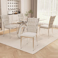 Light Grey Velvet Dining Chairs Set of 4
