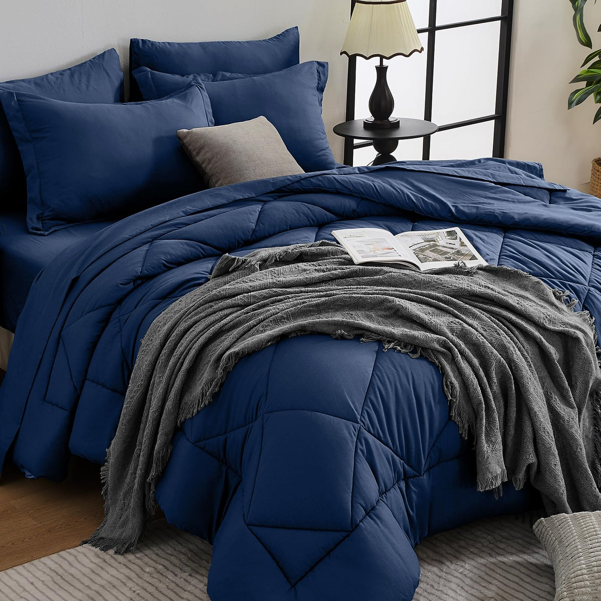7-Piece Comforter Set, Navy Bed in a Bag