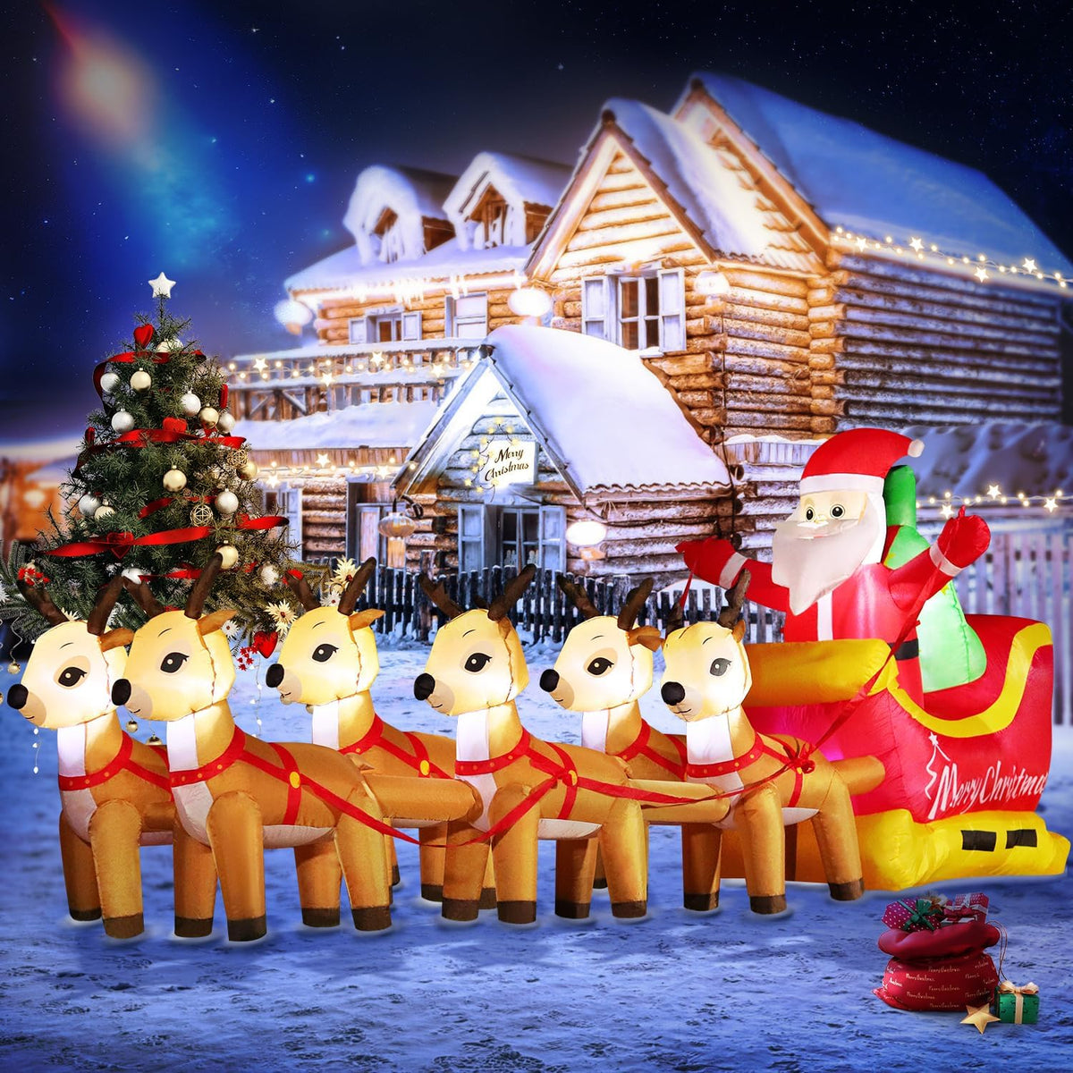 13.6 FT Christmas Inflatable Outdoor Santa Claus
