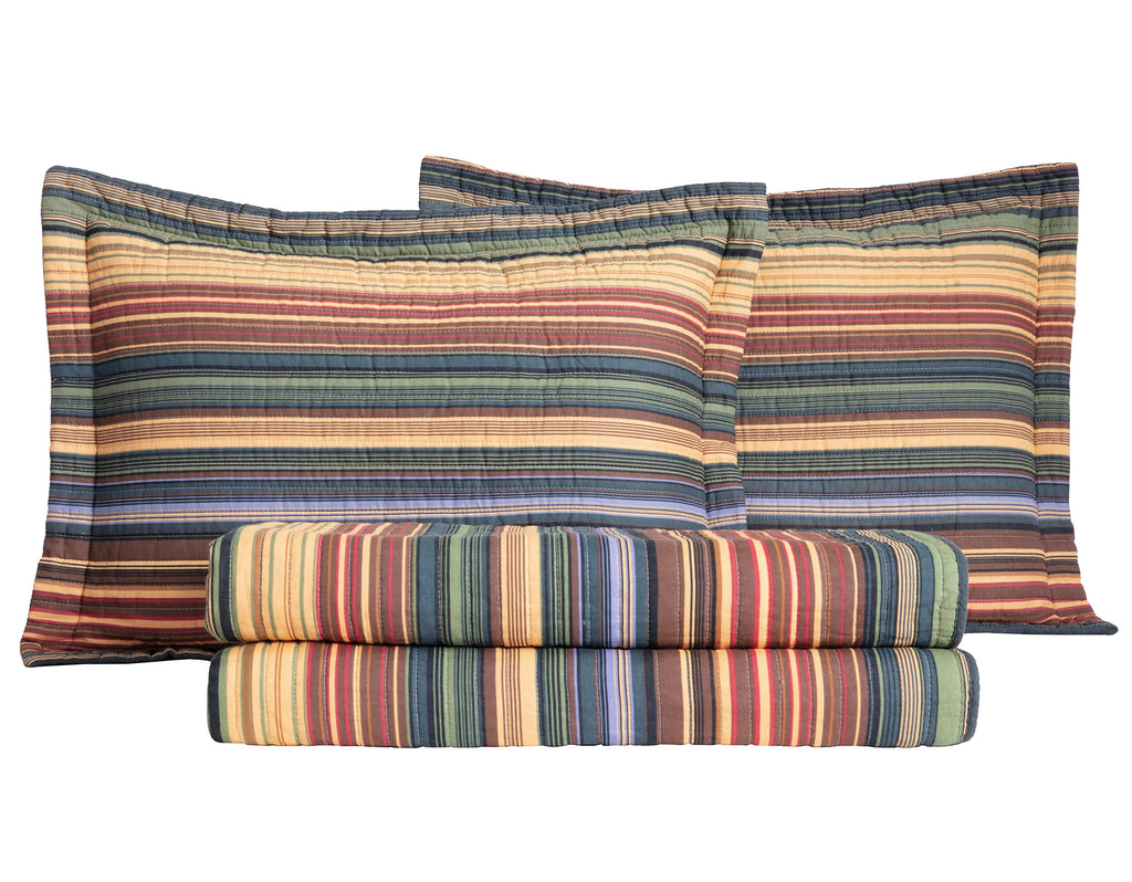 Avery 5-Piece Multi-Color Striped 100% Washed Cotton Quilt Set, Daybed