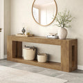 82-Inch Console Table with Storage Shelf, Farmhouse Entryway Table