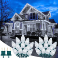 2 Pack Total 132ft 200LED Outdoor C9 LED Christmas String Lights, Plug-in Connectable Waterproof Roofline String