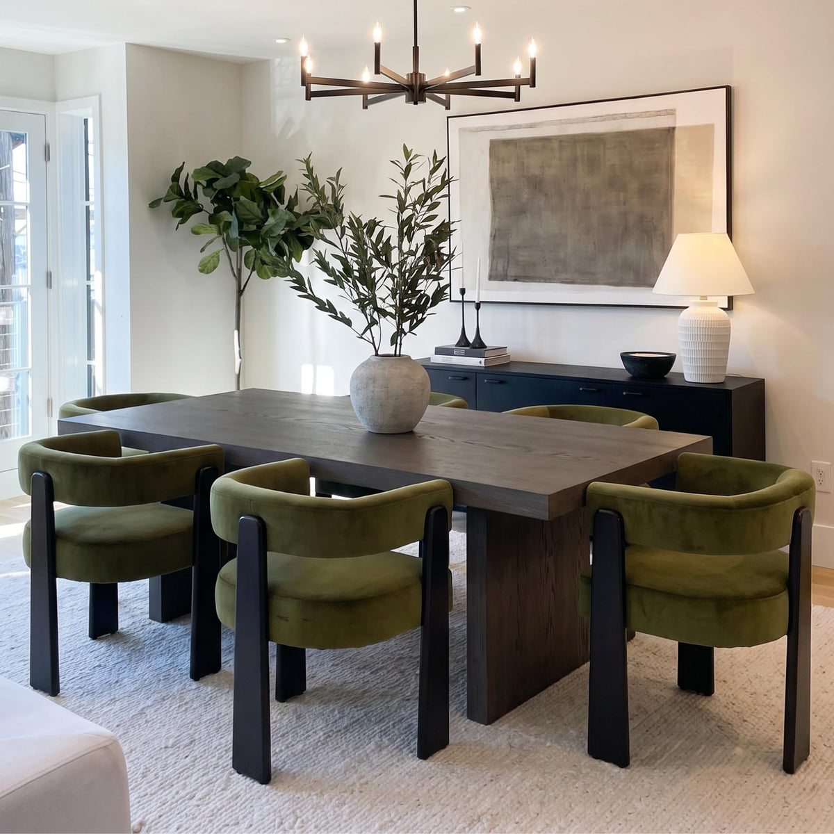 Modern Dining Chairs Set of 4, Upholstered Velvet Barrel Accent Chairs with Backrest & Arms, Wide and Thicker Padded