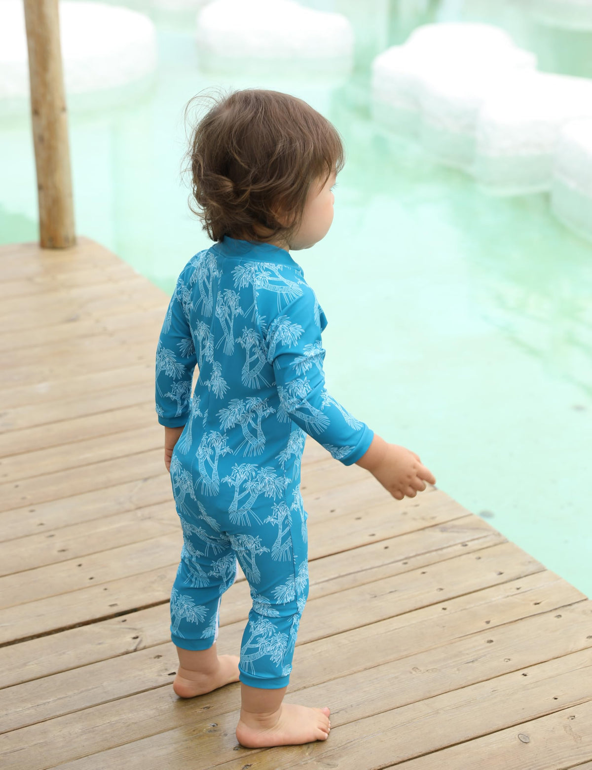 Baby Toddler Swimsuit UPF 50+ Protection Rash Guard Boy Swimsuits One Piece Bathing Suit Crotch Zipper for Quicker