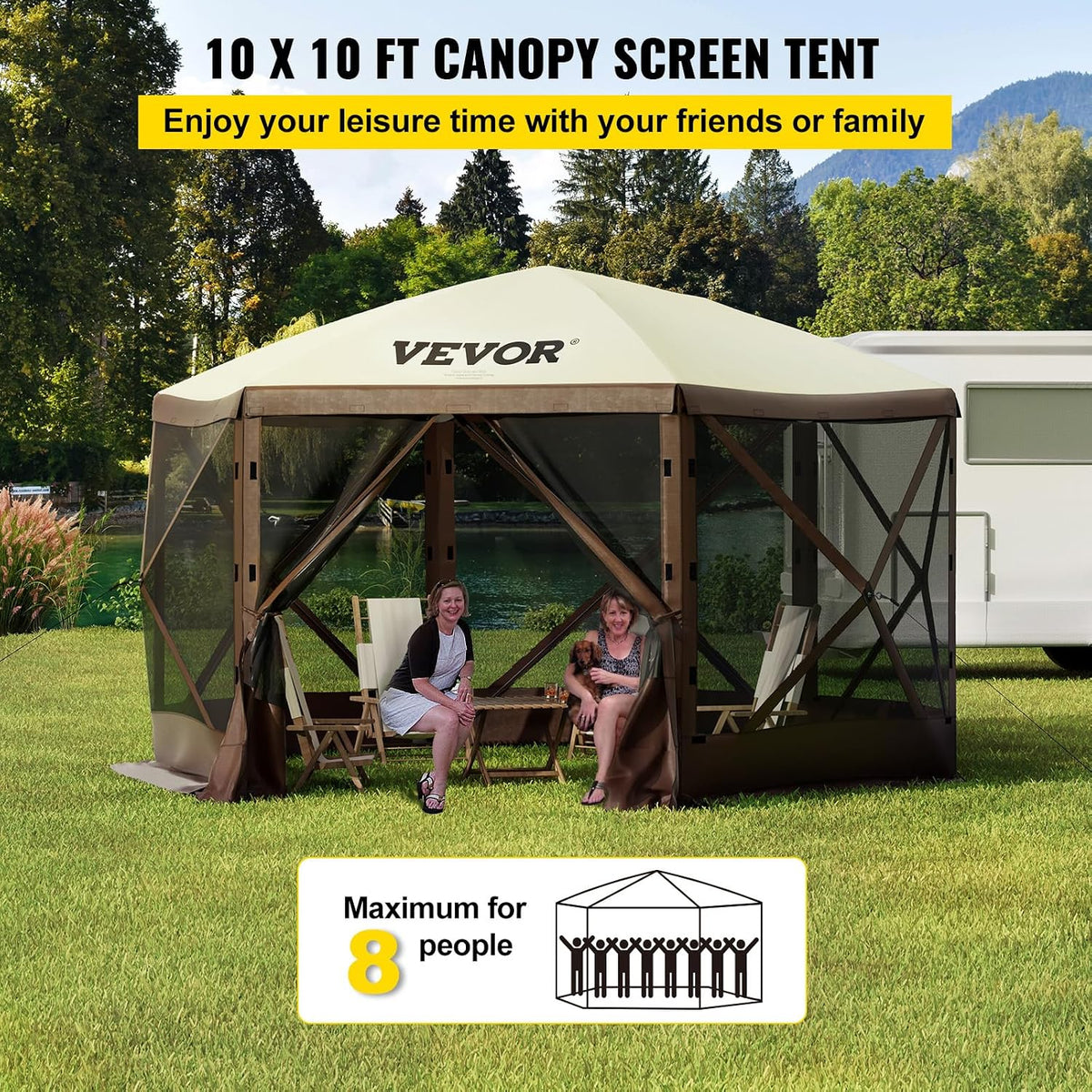 Pop Up Gazebo Screen Tent, Pop-Up Instant Gazebo Tents with Mosquito Netting Outdoor Canopy