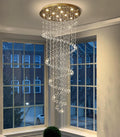 78-Inch Long Crystal Glam Chandelier for Two-Story Entryways and Stairs