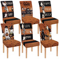 6 Pcs Spooky Halloween Chair Covers Ghost Dining Slipcovers