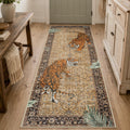 Boho Tiger Hallway Runner Rug, Washable Kitchen Rug Runner