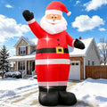 12 FT Giant Christmas Inflatable Santa Claus Outdoor Decoration, Adorable Blow up Santa Tilting His Head & Waving