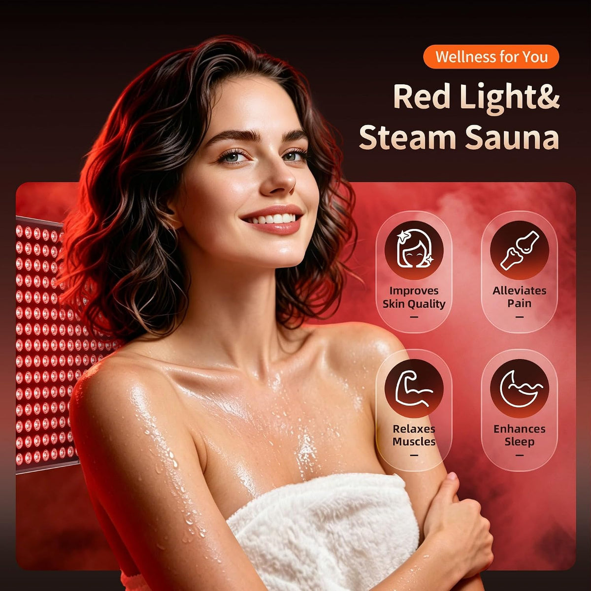 Viconor Infrared Sauna Box, Portable Steam Infrared Sauna Tent with Red Light Therapy for Home