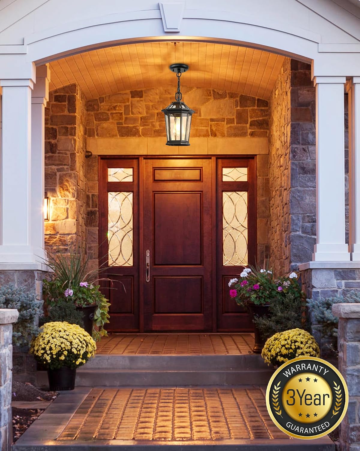 Outdoor Pendant Light Fixtures for Porch, Exterior Ceiling Hanging Lanterns